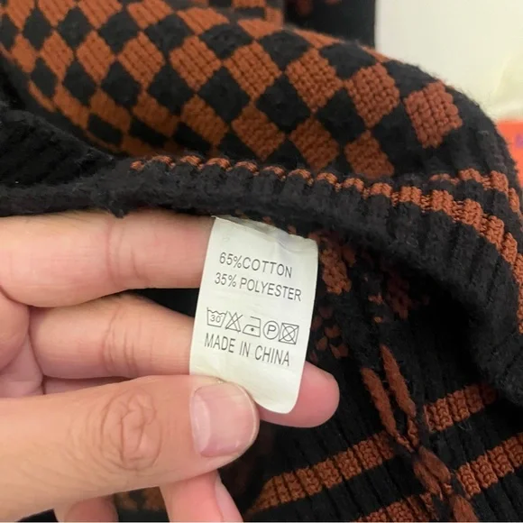 Dressed in LALA Brown Checkered Cardigan - Picture 8 of 8